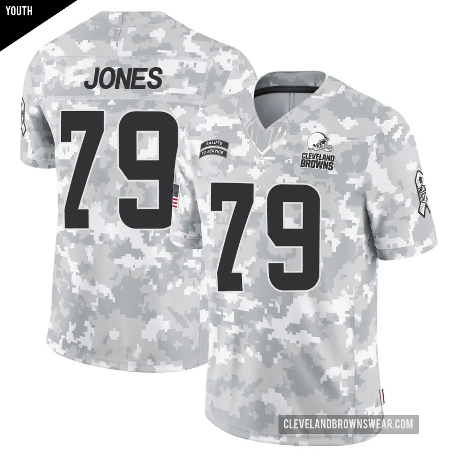 Youth Cleveland Browns ＃79 Dawand Jones Arctic Camo Limited 2024 Salute to Service Jersey