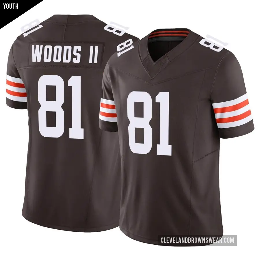 Youth Cleveland Browns ＃81 Michael Woods II Brown Limited Vapor F.U.S.E. Jersey