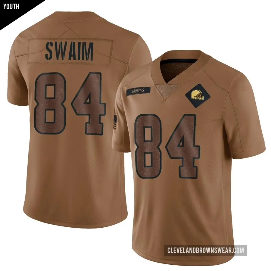 Youth Cleveland Browns ＃84 Geoff Swaim Brown Limited 2023 Salute To Service Jersey