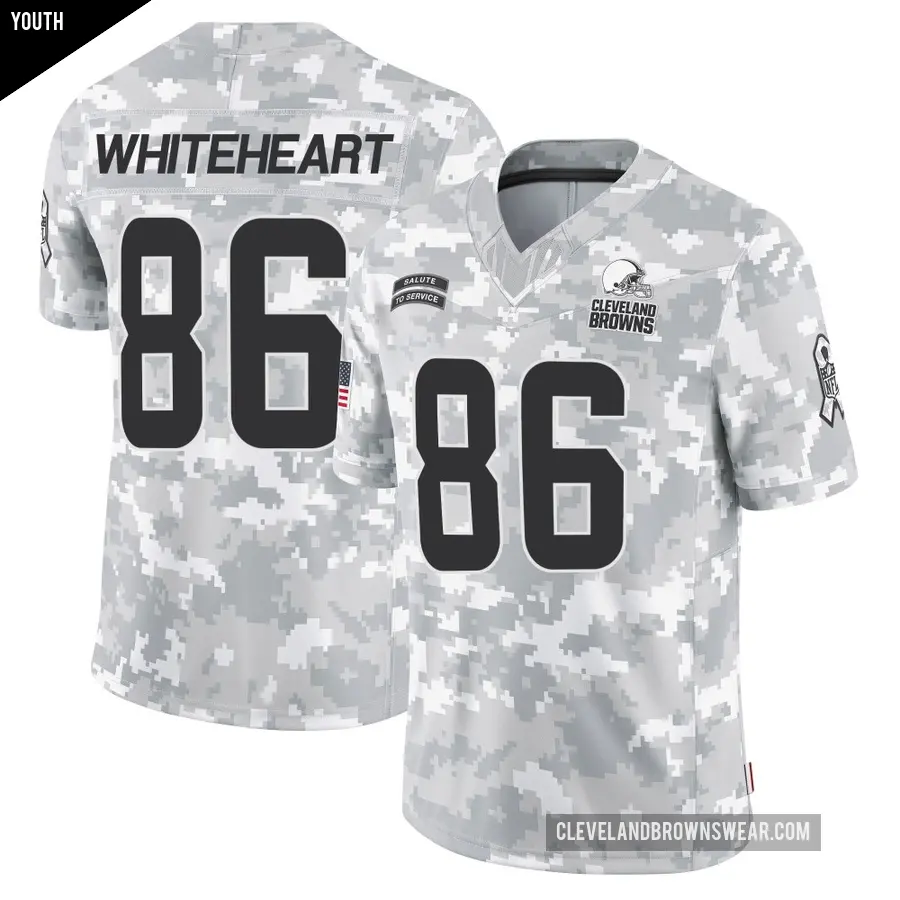 Youth Cleveland Browns ＃86 Blake Whiteheart Arctic Camo Limited 2024 Salute to Service Jersey