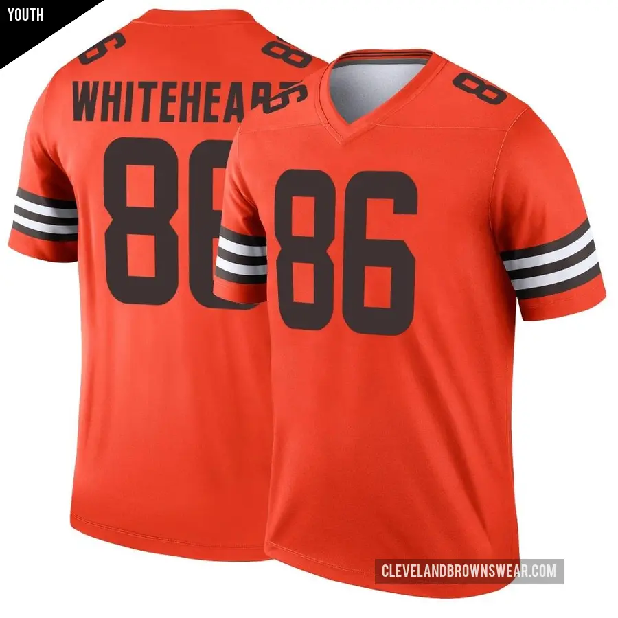 Youth Cleveland Browns ＃86 Blake Whiteheart Orange Legend Inverted Jersey