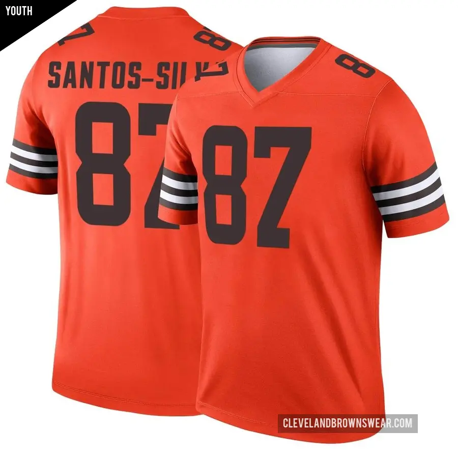 Youth Cleveland Browns ＃87 Marcus Santos-Silva Orange Legend Inverted Jersey