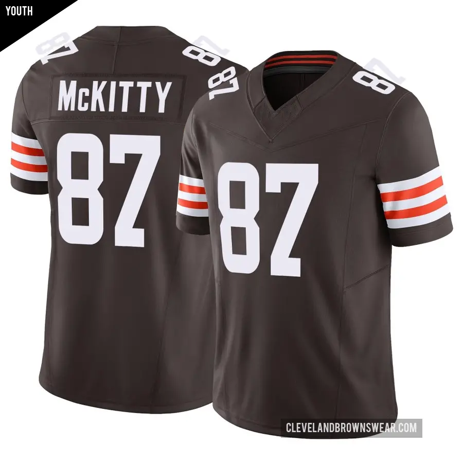 Youth Cleveland Browns ＃87 Tre' McKitty Brown Limited Vapor F.U.S.E. Jersey