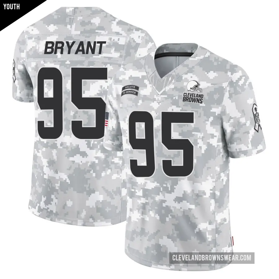 Youth Cleveland Browns ＃95 Armonty Bryant Arctic Camo Limited 2024 Salute to Service Jersey