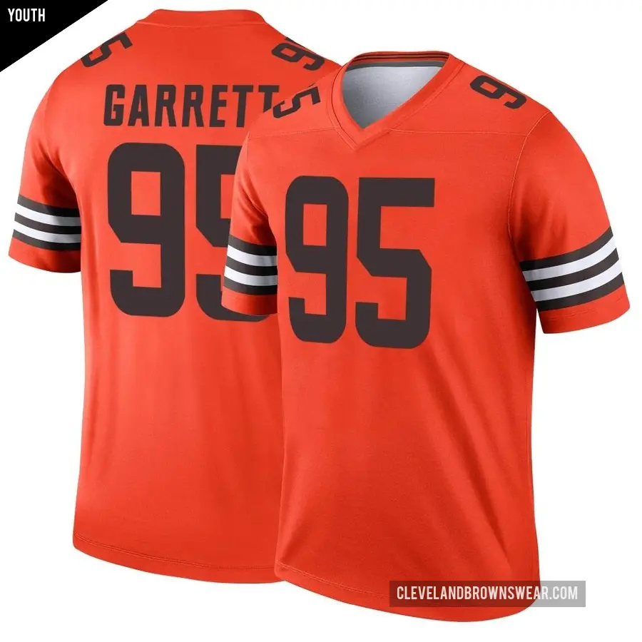 Youth Cleveland Browns ＃95 Myles Garrett Orange Legend Inverted Jersey