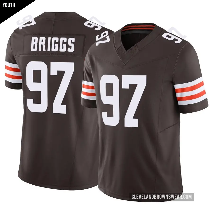 Youth Cleveland Browns ＃97 Jowon Briggs Brown Limited Vapor F.U.S.E. Jersey